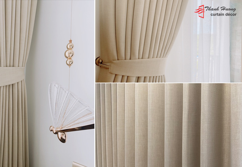 Rèm vải 2 lớp cho phòng ngủ khách sạn thêm sang trọng và linh hoạt trong điều chỉnh ánh sáng.