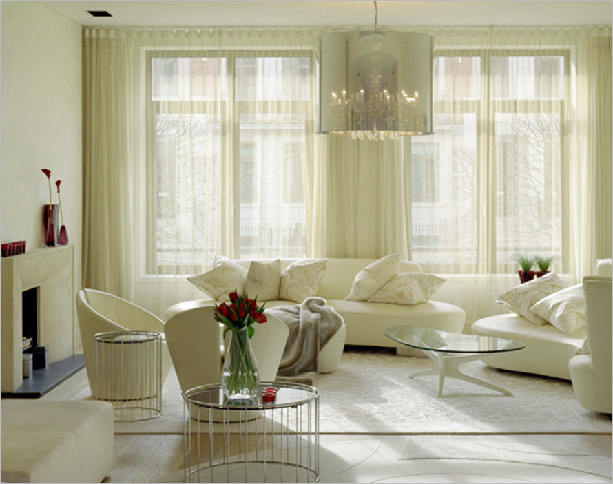 Thiết kế mành rèm tối giản sẽ hợp với không gian phòng khách hiện đại.
