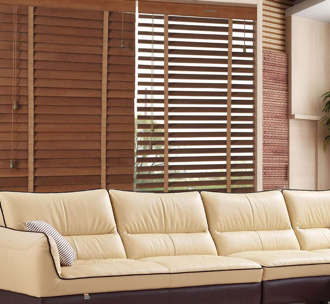Một bộ rèm sáo gỗ đơn giản sẽ làm nổi bật không gian nội thất gia đình bạn